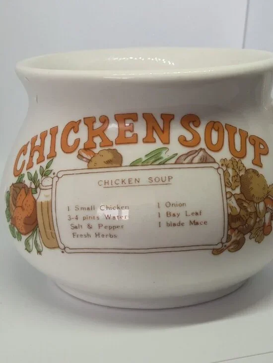 Vintage Ceramic Recipe Soup Mug Set Onion & Chicken Soup Crocks Illustrated - Picture 15 of 16